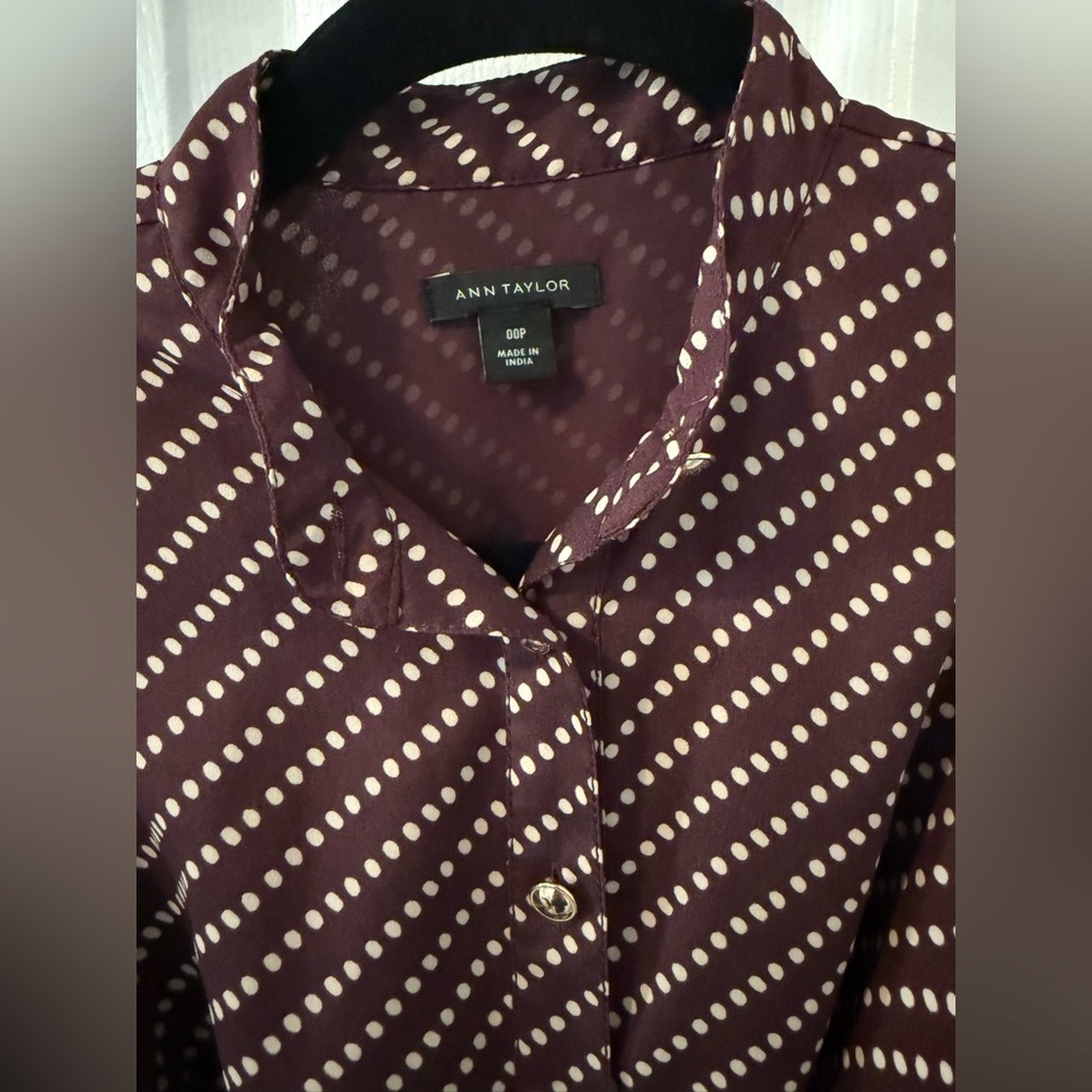 Ann Taylor Button Up Polka Dot Dress - Picture 3 of 13
